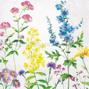 Szalvéta - virágok a kertben