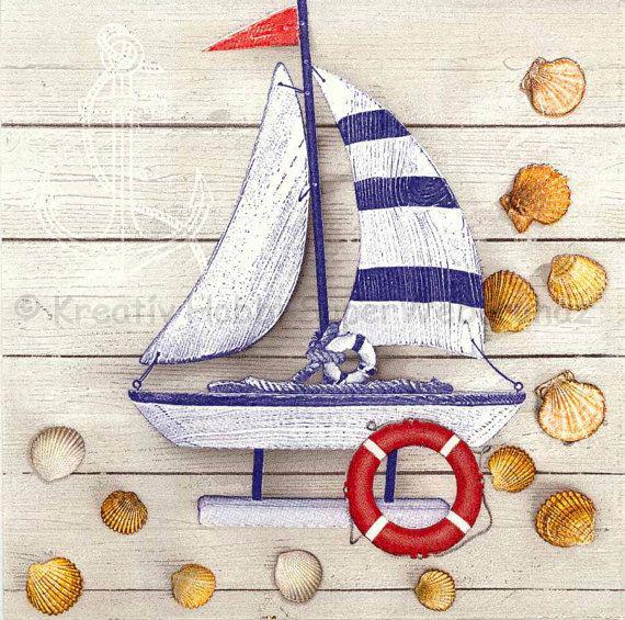 Szalvéta - vitorlás