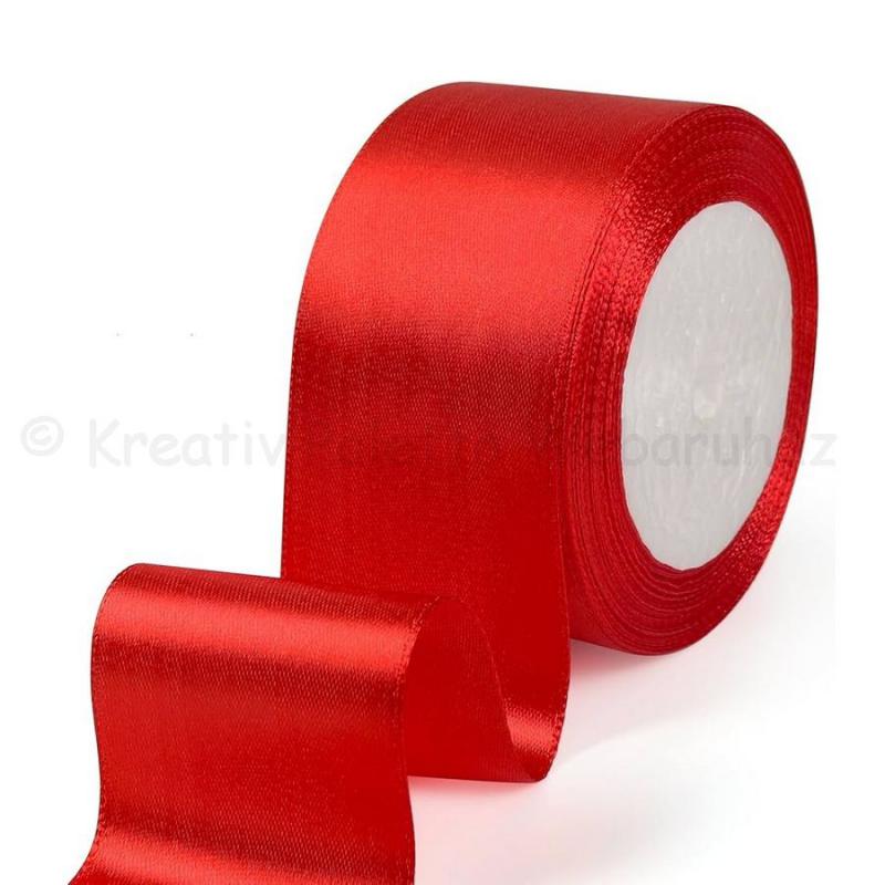 Szatén szalag 50 mm széles - PIROS