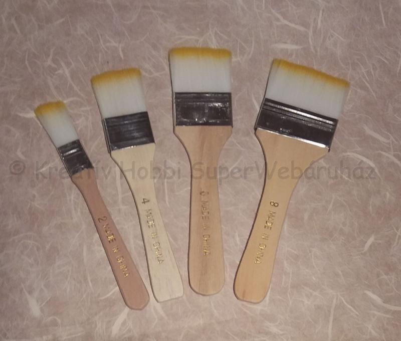 Széles laposecset szintetikus, 4 db-os készlet