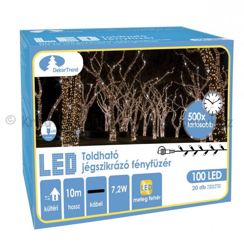 Szikrázó fényfüzér 100 LED, 10 m - toldható