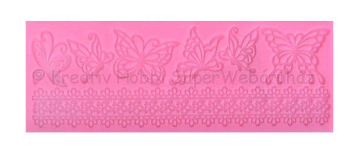 Szilikon öntőforma - csipke és pillangó