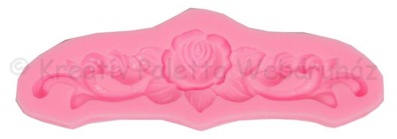 Szilikon öntőforma - rózsa díszítő minta