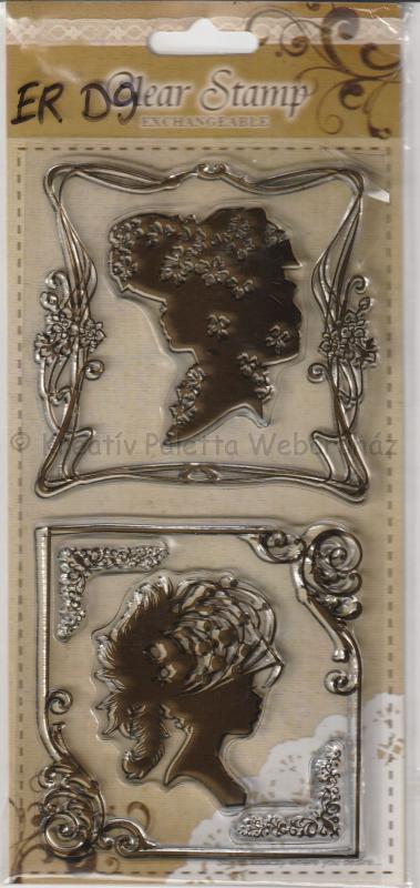 Szilikon pecsételő - női fej keretekkel