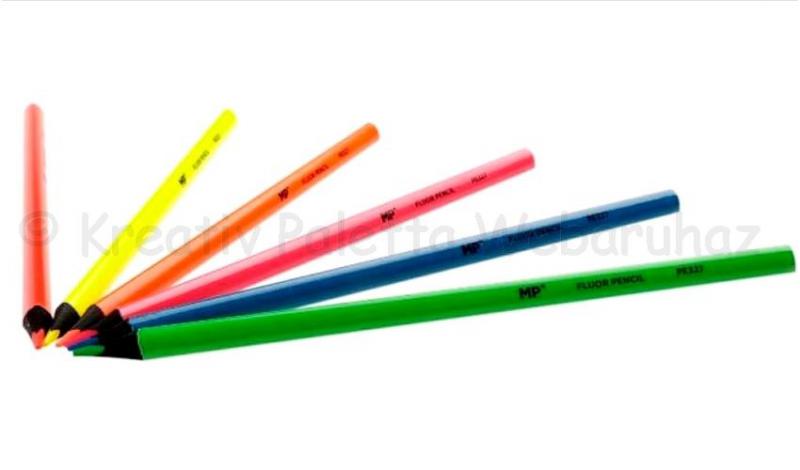 Színes ceruza készlet 6 db/cs - fluoreszkáló - neon