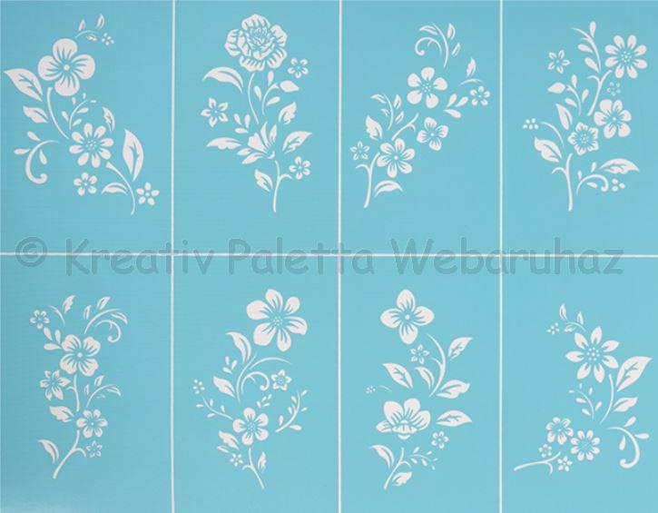 Szita-stencil 21,5 x 27,5 cm - virágszálak