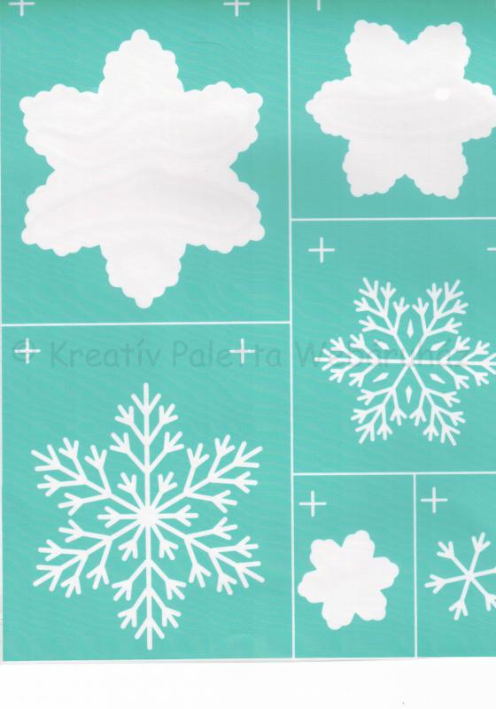 Szita-stencil 215 x 275 mm -  hópelyhek