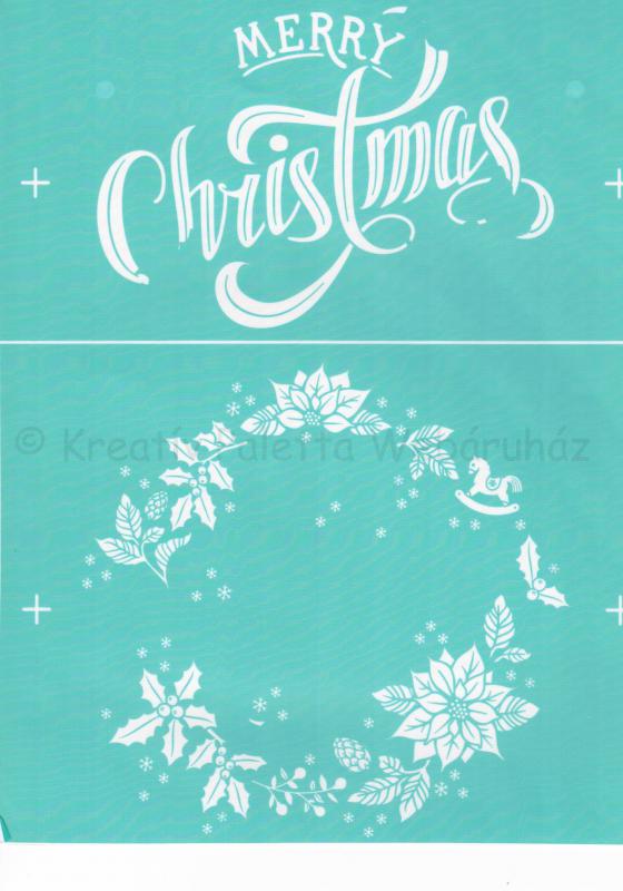 Szita-stencil 215 x 275 mm - Merry Christmas