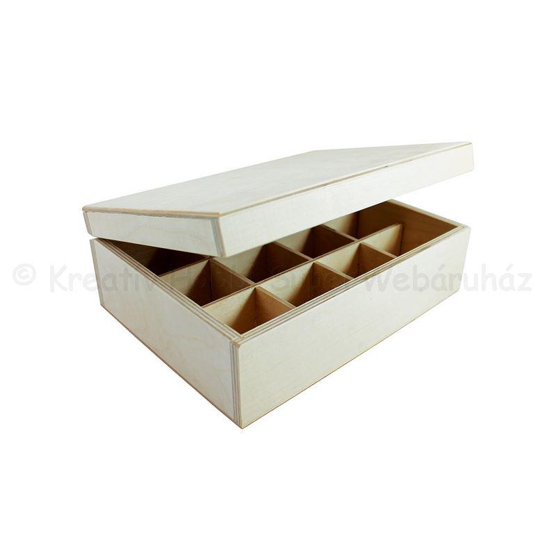 Teafiltertartó 12 rekeszes  25 x 19 x 9 cm