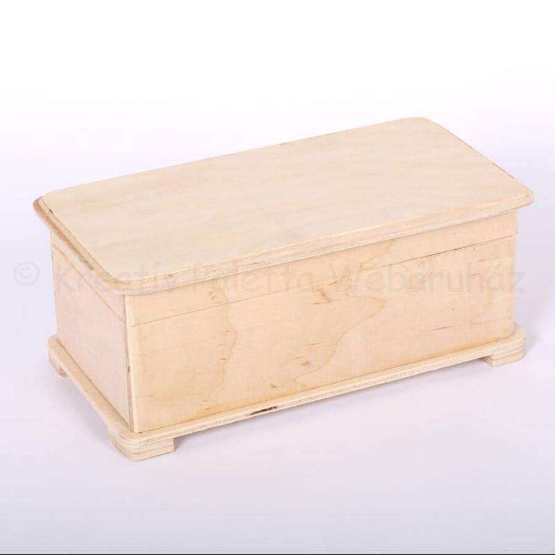 Tégla alakú fadoboz lekerekített tetővel 21 x 11 x 9 cm
