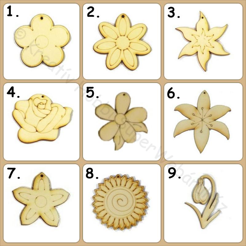 Telt virágok fafigurák többféle