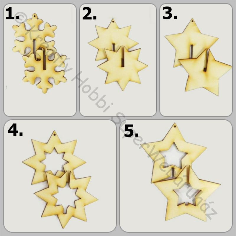 Térbeli karácsonyi fafigura többféle