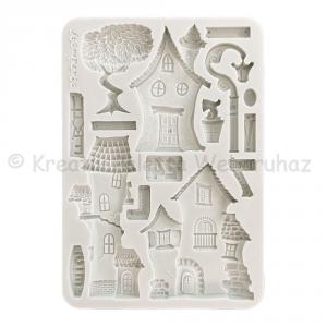 A5 Szilikon öntőforma - oduk, házak - Furry Friends houses