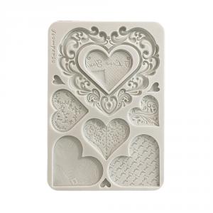 A5 szilikon öntőforma - szívek