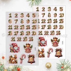 Adventi számok matrica - Mézi 29 db