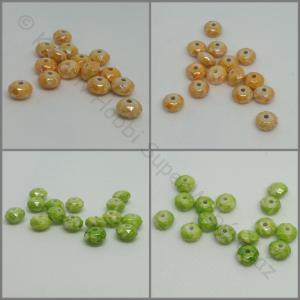 Akril gyöngy - fánk, márványos 15 db, 2 színben