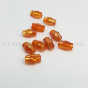 Akril gyöngy - hordó, narancs 10 db