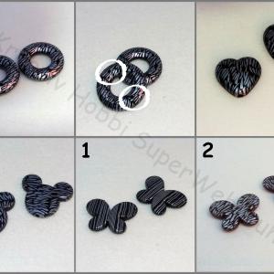 Akril gyöngy - különböző formák, fekete-ezüst 2 db