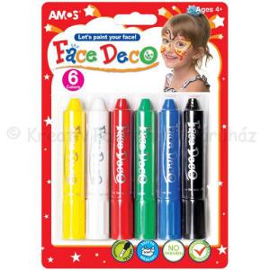 Arcszínező stift 6 db-os készlet