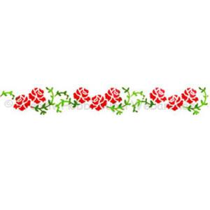 Bordűr stencil E, 60 x 7 cm - rózsa girland