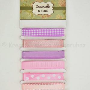 Dekor szalag 6 x 2 m rózsaszín árnyalatok