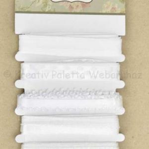Dekor szalag csipkével 6 x 2 m fehér árnyalatok