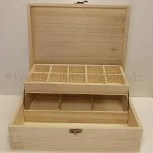 Dupla szintes, rekeszes tárolódoboz  28 x 22 x 9 cm