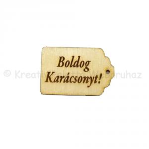 Fa scrabbook tábla - Boldog karácsonyt 3 x 4 cm