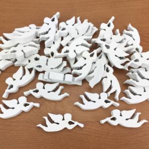 Fafigura - angyalka 5 cm - fehér