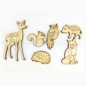 Fafigura - erdei állatok 6 db