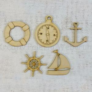 Fafigura - hajózás 5 db