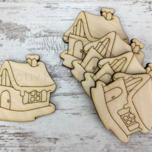 Fafigura - havas házikó 5 cm