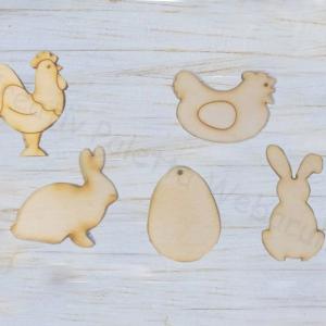 Fafigura - húsvéti figurák 5 db