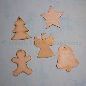 Fafigura - karácsonyfa díszek 5 cm, 5 db