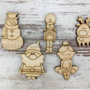 Fafigura - karácsonyi figurák 5 cm 5 db