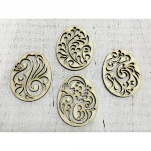 Fafigura - tojás, áttört 4 db