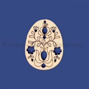 Fafigura - tojás, áttört népi motívummal 7 cm