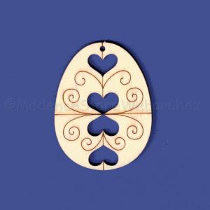 Fafigura - tojás, áttört népi motívummal 7 cm