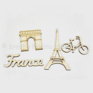 Fafigura - utazás Franciaország 4 db