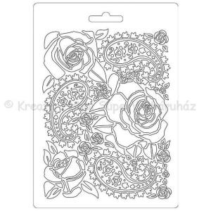 Felületmintázó- textúra lap, A5 - rózsák