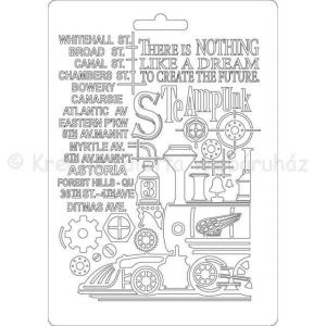 Felületmintázó- textúra lap, A5 - steampunk vonat