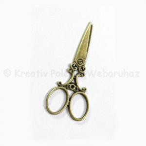 Fém díszítőelem - antik olló 6 cm