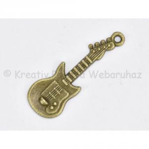Fém díszítőelem - hangszer, elektromos gitár 1 x 3,1 cm