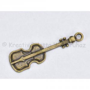 Fém díszítőelem - hangszer, hegedű  0,8 x 2,9 cm