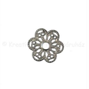 Fém díszítőelem - kerek csipkés virág 1,6 cm 4 db