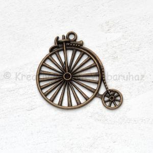Fém díszítőelem - kerékpár retro velocipéd 5 x 4,5 cm