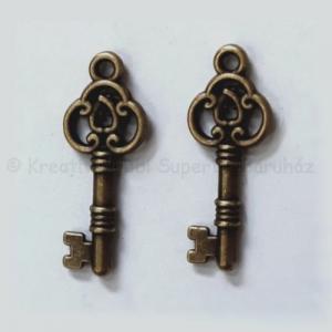 Fém díszítőelem - kulcs 2,5 x 0,8 cm, 2 db