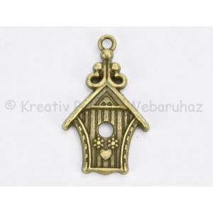Fém díszítőelem - madáretető 1,8 x 2,9 cm
