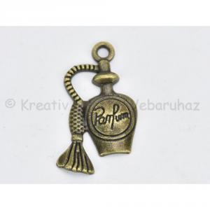 Fém díszítőelem - parfüm 1,6 x 2,8 cm