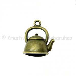 Fém díszítőelem - teáskanna 1,6 x 2 cm
